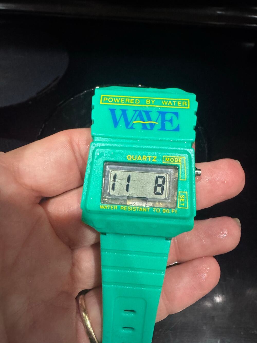 Vintage WAVE Powered By Water Digital Watch Working Water Powered watch 1980s